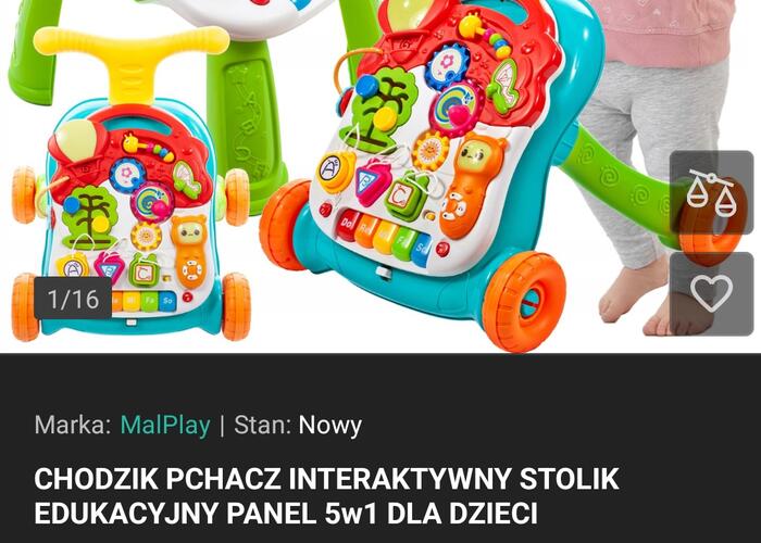 Grajewo ogłoszenia: Sprzedam 5w1 pchacz, stoliczek i panel edukacyjny.